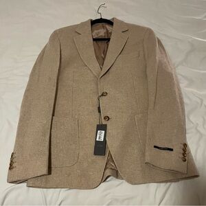 New Reiss Men’s Wool Mixed Blazer Jacket Size 42R MSRP $540 Oatmeal Beige